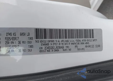 2018 Dodge Grand Caravan Se из США, поврежденный, VIN 2C4RDGBG1JR296460